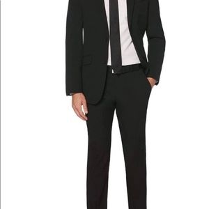 Black slim fit machine washable two piece Perry Ellis suit